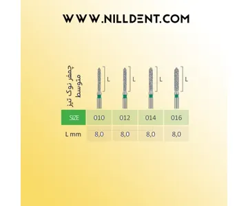 فرز الماسی چمفر نوک تیز متوسط دیا ایتالیا (Cylinder Pointed 130) کد 130