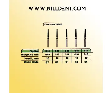 فرز فلت اند تیپر (Flat End Taper) الماسه تراش Mr.D مستر دندان کد 848