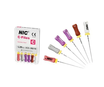 C فایل دستی NIC – فایل فولادی با نوک فعال برای نفوذ اولیه در کانال‌های تنگ، کلسیفیه و سخت‌عبور