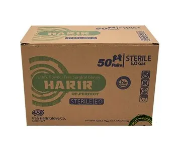 دستکش جراحی استریل بدون پودر 50 عددی حریر